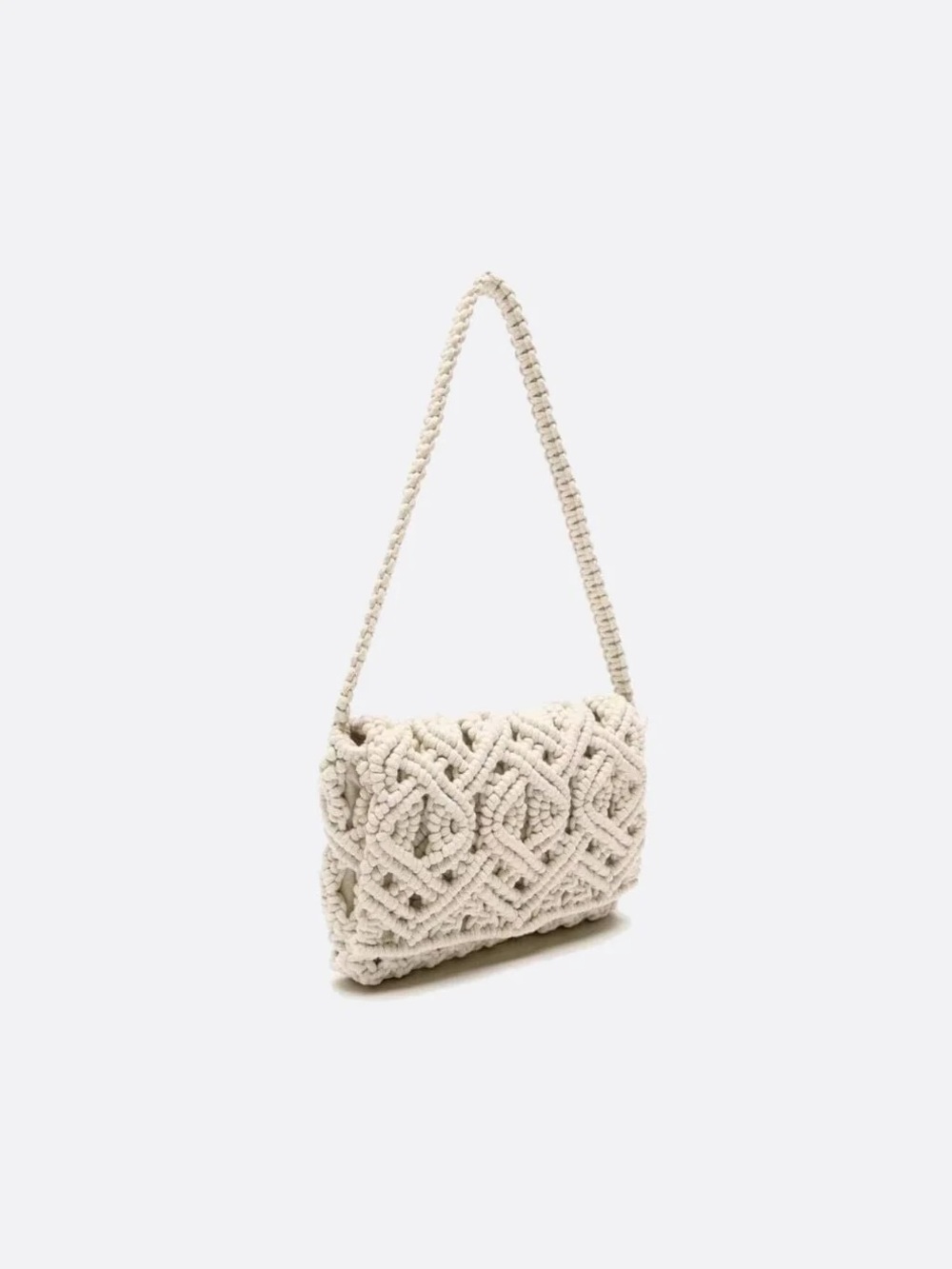 NWT Zara Cream Macramé Shoulder purse - Picture 2 of 7